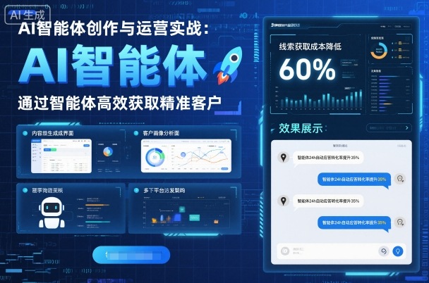AI智能体创作与运营实战，实体门店通过智能体高效获取精准客户-创新研习社