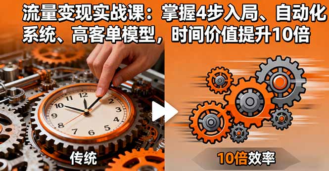 流量变现实战课：掌握4步入局、自动化系统、高客单模型，时间价值提升10倍-创新研习社