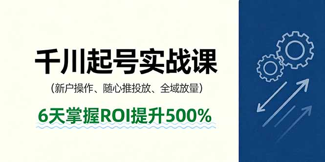 抖音千川起号实战课，新户操作,随心推投放,全域放量，6天掌握ROI提升500%-创新研习社