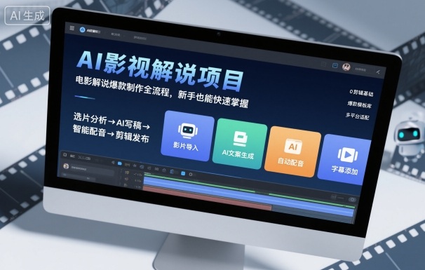 AI影视解说项目，电影解说爆款制作全流程，新手也能快速掌握-创新研习社