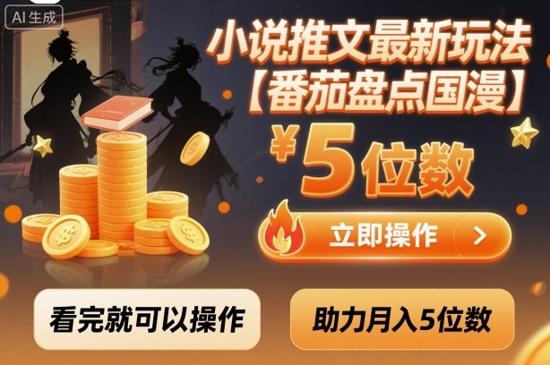 小说推文最新玩法，助力月入5位数【番茄盘点国漫】玩法，看完就可以操作-创新研习社