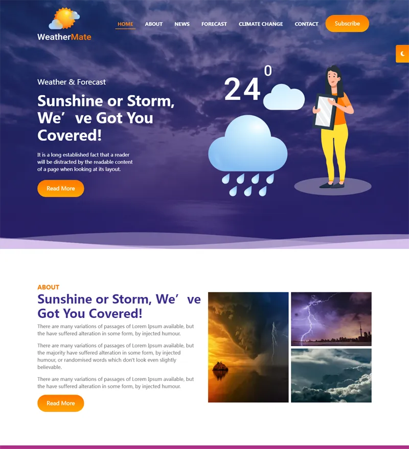 HTML响应式天气预报网站源码-创新研习社