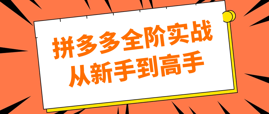 拼多多全阶实战从新手到高手-创新研习社