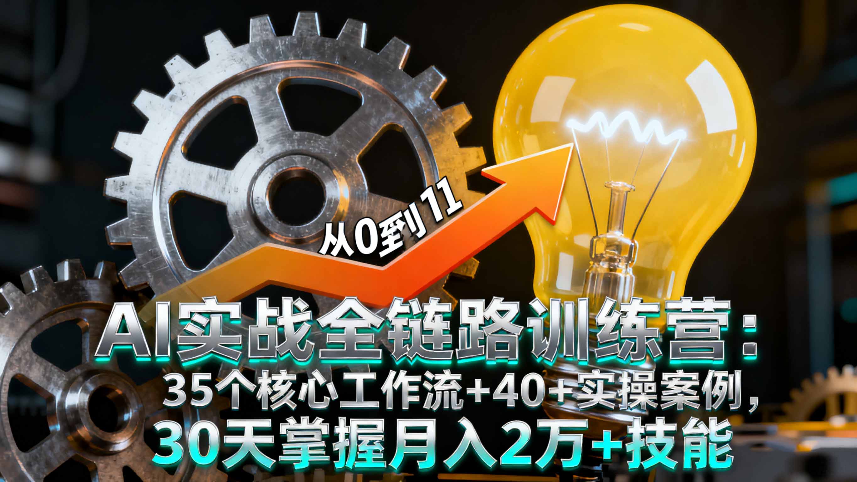 AI实战全链路训练营:35个核心工作流+40+实操案例,30天掌握月入2万+技能-创新研习社