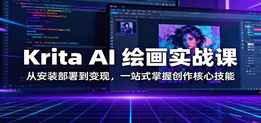 Krita AI 绘画实战课：从安装部署到变现，一站式掌握创作核心技能-创新研习社