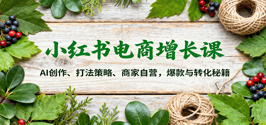 小红书电商增长课:AI创作、打法策略、商家自营,爆款与转化秘籍-创新研习社
