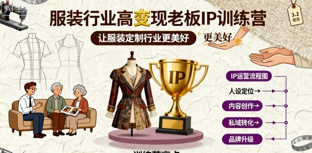 服装行业高变现老板IP训练营，让服装定制行业更美好-创新研习社