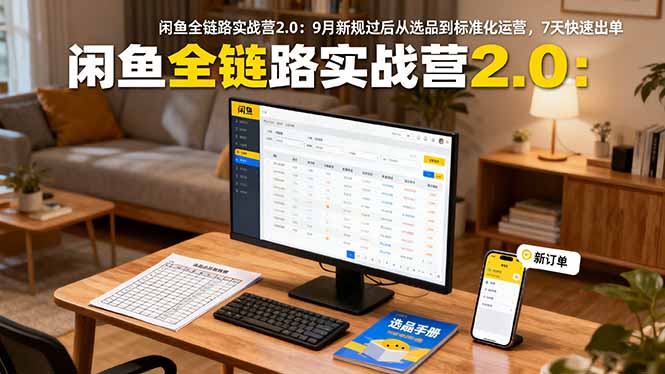 闲鱼全链路实战营2.0：9月新规过后从选品到标准化运营，7天快速出单-创新研习社