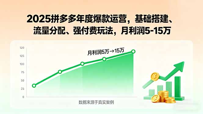 2025拼多多年度爆款运营,基础搭建、流量分配、强付费玩法,月利润5-15万-创新研习社