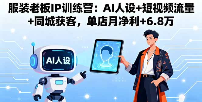 服装老板IP训练营：AI人设+短视频流量+同城获客，单店月净利+6.8万-创新研习社