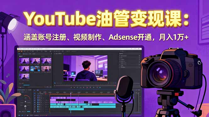 2025YouTube油管变现课:涵盖账号注册、视频制作、Adsense开通,月入1万+-创新研习社