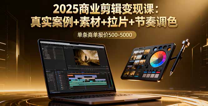 2025商业剪辑变现课：真实案例+素材+拉片+节奏调色，单条商单报价500-5000-创新研习社