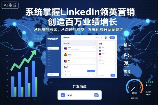 系统掌握LinkedIn领英营销,创造百万业绩增长,从思维到获客,从沟通到成交,系统化提升外贸能力-创新研习社