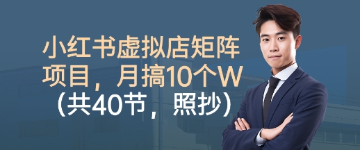 小红书虚拟店矩阵项目，照抄照做，月搞1W+(共40节)-创新研习社