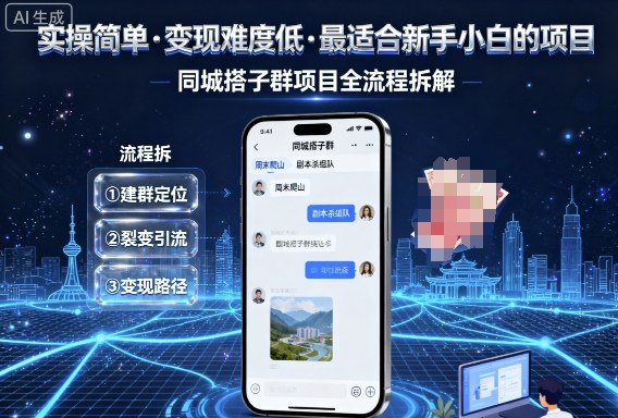 实操简单,变现难度低,最适合新手小白做的项目,每天轻松收入3张,同城搭子群项目全流程拆解-创新研习社