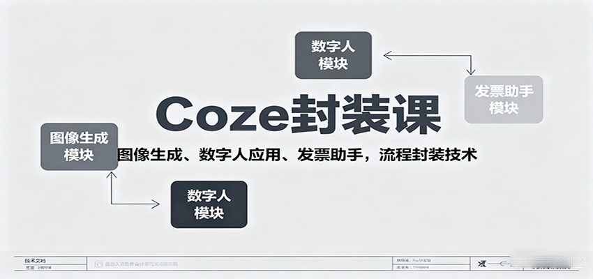 Coze封装课,图像生成、数字人应用、发票助手,流程封装技术-创新研习社